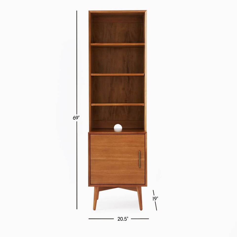 MidCentury Narrow Bookcase w/ Closed Storage (52 cm) west elm Australia